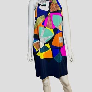 Trina Turk | Colorful Silk Geometric Print Dress